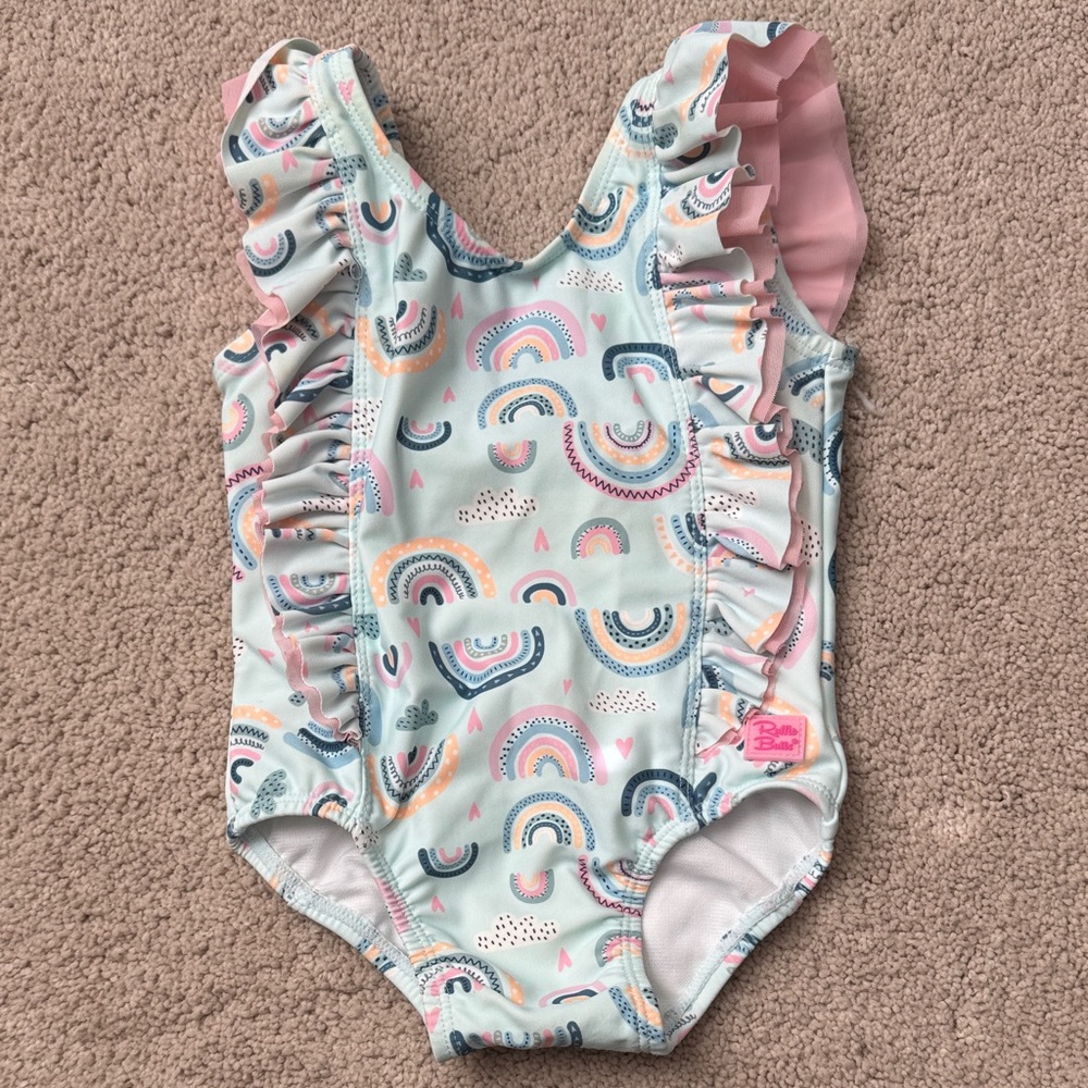 Ruffled Butts Colorful Rainbow Swimsuit